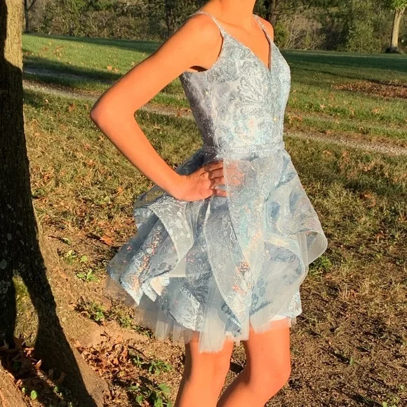 sachin and babi light blue dress Dresses | Light Blue Homecoming Dress